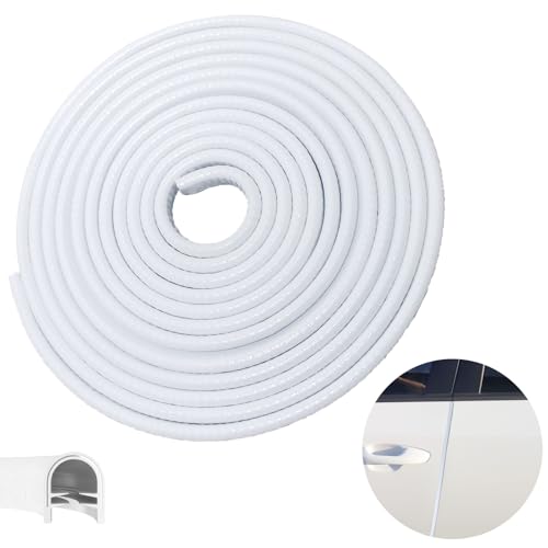 Car Door Edge Guards, 16.4Ft(5m) Car Door Protector Edge Guards Rubber Seal, Doors Edge Trim U Shape Edge Guards for Cars Trucks Suvs (White) - color: white, size: 16-2/5Ft