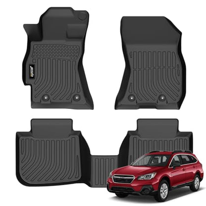 Jenofa-Floor Mats for Subaru Outback/Legacy 2015-2019 Floor Liner Waterproof All Weather Car Mats Custom Fit Legacy Durable TPE Rubber Mat for Outback Accessories Black - style: 46|For legacy/outback|2015-2019|Mat