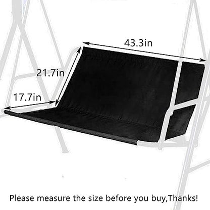 Swing Bench Replacement, 600D Oxford Waterproof Thick 2/3 Seat Patio Swing Cover (Black, M - 43.3x17.7x21.7in) - color: Black, size: M - 43.3x17.7x21.7in