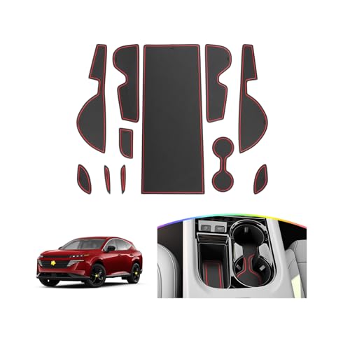 SKTU for 2025 2026 Nissan Murano Door Slot Mat 11PCS for 2025 2026 Nissan Murano (SV/SL/Platinum) Accessories Door Groove Gate Pad Fit 2025 2026 Murano Door Compartment Cup Console Liners (Red) - color: for 2025 2026 Murano Red