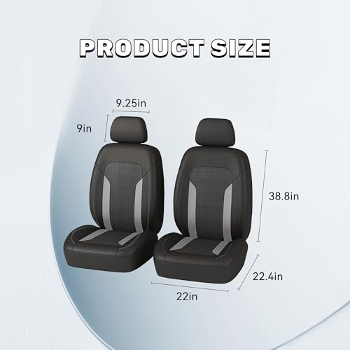 2 Pack Car Front Seat Covers, Breathable Front Seat Headrest Covers, Comfortable Vehicle Seat Headrest Protector with Foam Padding and Retaining Buckle, Universal for RV, SUV, Truck (Gray) - color: Gray