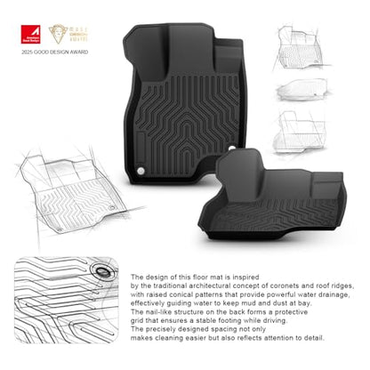 PIT66 Floor Mats Cargo Liners, Compatible with 2015-2025 Ford F150 Super Crew (Includes 2022-2024 Lightning Models) w/o Fold Flat Storage All Weather 1st & 2nd Row TPE alfombras para carro - size: Fit Ford F150 2015-2025 | 3PCS