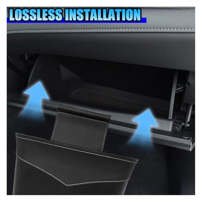 Mini Car Trash Can - Leak-Proof Hanging Car Garbage Can Auto Trash Bag Organizer - Small Garbage Bin Container Vehicle Glove Box Storage Accessories for Cars Home Office (GloveBox)