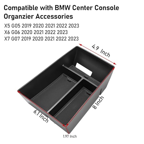 Jaronx Compatible with BMW X5 G05/ X6 G06/ X7 G07 Center Console Organizer, Console Organizer Tray Storage Compatible with BMW X5 G05/ X7 G07 2019-2026, X6 G06 2020-2026 - size: G05/G06/G07 Console Organizer