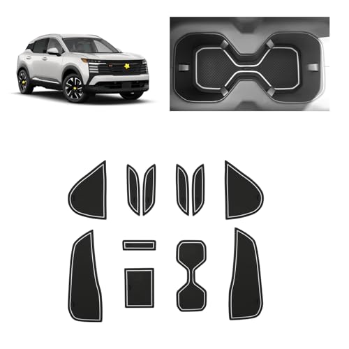 SKTU Door Slot Mat for 2025 2026 Nissan Kicks Accessories Door Groove Gate Pad 11Pcs Fit 2025 2026 Nissan Kicks (S/SV/SR) Door Compartment Cup Center Console Liners 2025 Kicks Floor Liners (White) - color: for 2025 2026 Kicks White