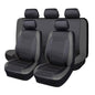 Flying Banner car seat Covers Protects Water Proof Faux Leather Carbon Fiber Front and Rear Bench (Black Gray, Full Set - 8PCS) - color: Gray Black, size: Full Set -- 8PCS