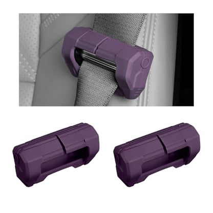 2 PCS Car Seat Belt Buckle Covers, Anti-Scratch Silicone Auto Seatbelt Clips Protector, Universal Seat Belt Buckle Protective Sleeve for SUVs Vans Trucks, Car Accessories (Purple) - color: Purple