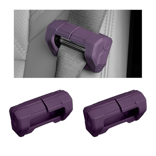 2 PCS Car Seat Belt Buckle Covers, Anti-Scratch Silicone Auto Seatbelt Clips Protector, Universal Seat Belt Buckle Protective Sleeve for SUVs Vans Trucks, Car Accessories (Purple) - color: Purple