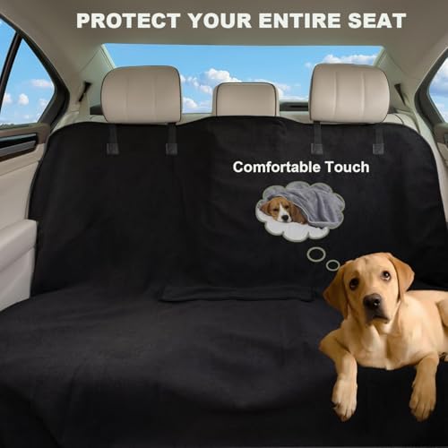 Waterproof Backseat Cover for Car Trucks Van SUV Jeep,Rear Bench Towel Seat Covers,(Black) - color: Black