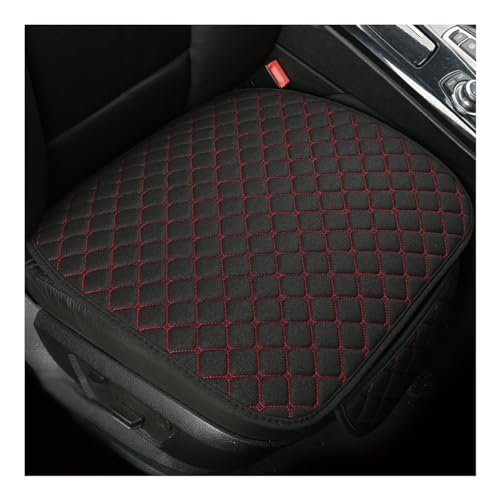 Car Seat Bottom Cover Pad, Breathable Auto Front Seat Protector with Storage Pocket, Comfortable Seat Bottom Cushion Mat for Most Vehicle, Universal Interior Car Accessories (Black+Red) - color: Black+Red