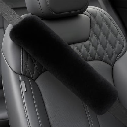 Aegis Cover Sheepskin Seat Belt Cover, Premium Australian Merino Wool Padding, Ultra-Soft & Durability, 0.5" Thick Seat Belt Pads, Universal Fit for Car, Truck, SUV 2Pack (Steel)