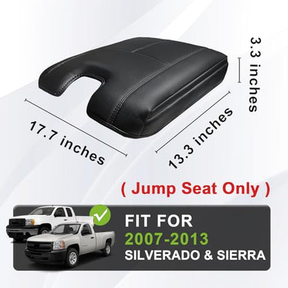 Center Console Armrest Cover Fit for Chevy Silverado/Tahoe & GMC Sierra/Yukon 2007-2013 Accessories, Comfort Armrest Pad Console Lid Cushion Vegan Leather 1-Inch Extra Thick(Jump Seat ONLY) - size: 1) 07-13 |Slv&Tahoe&Sra&Yukon| Jump Seat, +Thick