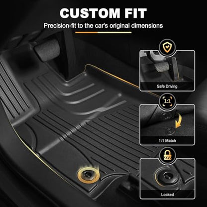 Floor Mats for Toyota Rav4 2019-2025 Hybrid & for Toyota Venza 2021-2025, All Weather TPE Floor Liners and Cargo Liner with Seat Back Mats Rav4 Accessories Cargo Mat - style: 2021-2025 | For Toyota Venza & 2019-2025 Toyota Rav4 | Full Set