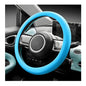 Car Steering Wheel Cover, 13 to 14 Inches Non-Slip Soft Silicone Steering Wheel Protector, Stretchable Elastic Steering Wheel Cover Fits Most Cars for Men and Women (Light Blue) - color: Light Blue