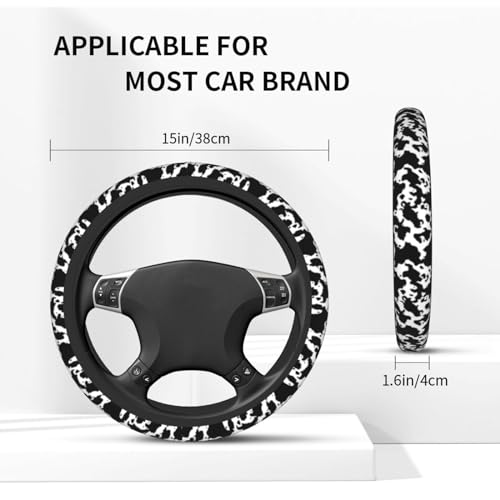 Cow Steering Wheel Covers Non Slip Neoprene Steering Wheel Protector Cover Universal 15 Inch for Men Women Car Truck - color: Cow Print