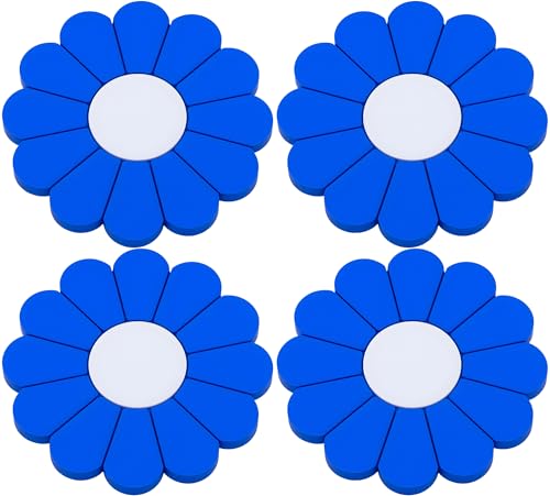 4-Pack Car Cup Holder Coaster Inserts, Daisy Shape, 2.75 Inch Non-Slip Silicone Cup Holder Insert, Universal Non-Slip Cup Holders, Car Accessories Interior for Women and Man (Deep Blue) - color: Deep Blue, size: 4 pcs