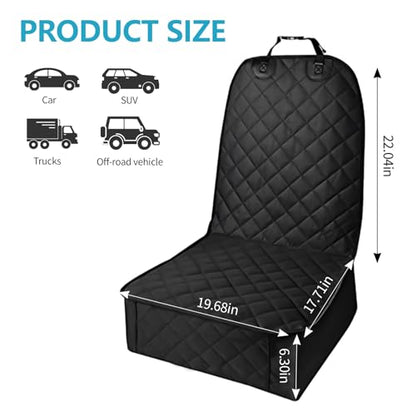 Dog Car Seat Cover, Waterproof & Scratchproof Dog Seat Protector, Pet Car Seat Cover Front Seat with Buckle and Padded, Universal Dog Seat Cover for Trucks, Cars, SUVs, MPVs
