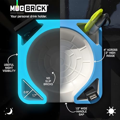 MugBrick Portable Silicone Cup Holder for Desk, Couch, Bed. Dishwasher Safe, Non-Spill Drink Holder for Office, Desktop, Sofa. Black - color: (A) Black