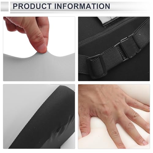 Car Headrest Pillow Ergonomic Comfortable Neck Support Pillow Milk Silk Fabric and Memory Foam Bandage Adjustable Width Black and Grey Set of 1 - color: Black Gray