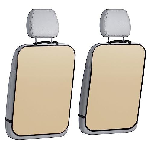 Back Seat Cover for Kids, 2 Pack Kick Mats Backseat Protector, Car Interior Travel Accessories Waterproof Kick Guard for Vehicles to Protect from Dirt, Mud & Scratches of Kids Feet, Beige - color: Beige - Standard Version