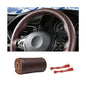 Genuine Leather Car Steering Wheel Cover, DIY Sewing Stitch on Wrap Auto Wheel Cover with Needle Thread, Breathable Anti-Slip Vehicle Steering Stitching Protector, Universal Fit (Coffee) - color: Coffee