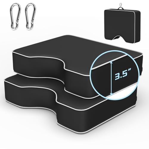 Stadium Seat Cushions Waterproof, Extra Thick 3.5" Portable Bleacher Seat Cushions, Indoor Outdoor Cushion for Sports Events - color: Black, size: Thick 2 Pack 16.5 x 13.5 x 3.5