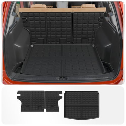 Cargo Mat Compatible with 2017-2025 2026 Jeep Compass Trunk Mat Cargo Liner TPE All Weather Back Seat Cover Protector 2024 Compass Accessories (Trunk Mat+Backrest Mats) - style: For Jeep Compass | 2017-2026