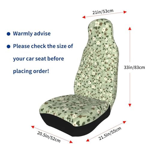 Green Leaf Seat Covers Cute Bucket Seat Cover Universial Fit for SUV Truck Van Sedans Auto Accessories Bucket Seat Covers Protectors Women Girls Men Set of 2 - color: Green Leaf