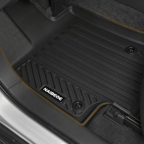 Naibeve Floor Mats for 2014-2019 Toyota Highlander 7 Seats (2nd Row Captain Seats) - All Weather Custom Fit for Highlander Floor Mats & Trunk Mat with Backrest Mats Waterproof Interior Accessories - size: 7)Highlander 7 Passenger|2014-2019