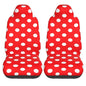 Red White Polka Dot Front Seat Covers 2 Pack, Vehicle Seat Protector Car Mat Covers, Fit Most Bucket Seats - color: Red White Polka Dot