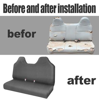 Sandwich Fabric Front Bench Seat Cover Compatible with Ford F250 F350 F450 F550 1999 2000 2001 2002 2003 2004 2005 2006 2007 Super Duty Trucks Full Bench Seat Cover - Gray - color: Gray, size: Knit cloth