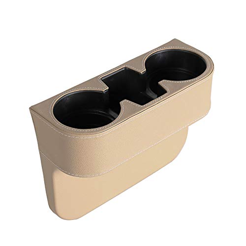 Car Seat Organizer Cup Drink Holders Multi Functional Gap Filler Storage Box Insert Organization Helps Reduce Distracted Driving&Holds Phone Mount Mug Bottle Cellphone (PUBD-Beige) - color: PUBD-Beige
