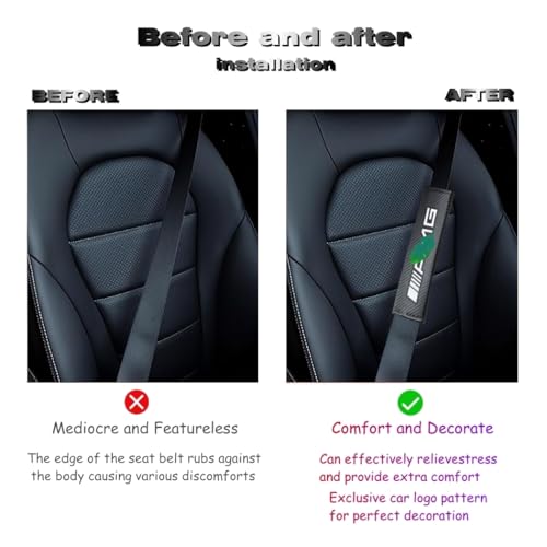 Car seat Belt Cover Compatible with AMG Carbon Fiber Texture car seat Belt pad Cover Soft and Comfortable - color: AMandG