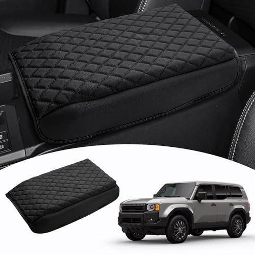 Shademax Center Console Cover for Toyota Land Cruiser Prado LC250 2024 2025 2026 Accessories, Prado LC250 Armrest Cover Cushion Pad Console Armrest Seat Box Protector PU Leather Anti-Scratch Black - size: Size for Toyota Land Cruiser Prado LC250 2024-2026