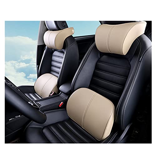 ZHONGLI Memory Foam Lumbar Support Pillow-Middle/Lower Back Support Cushion-Used for car Seats, Office Chairs, recliners, etc. (Beige)