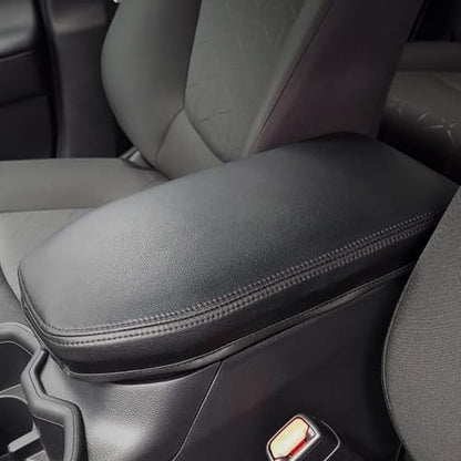 Center Console Cover for Toyota RAV4 2025 2024 2023 2022 2021 2020 2019 - Leather Middle Console Lid Armrest Cover for Toyota RAV4 Interior Accessories (Black) - size: 4) 19-25 |RAV4| Black Stitching,Thin Size