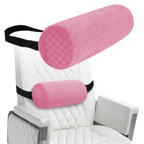 Lumbar Roll Pillow for Lower Back, Lumbar Support Foam Roll Cushion with Pillowcase and Upgraded Strap for Office, Chair, Car, Seat Pain Relief & Improving Posture (Pink, Short-11 * 4.3'') - color: Pink, size: Short-11*4.3''