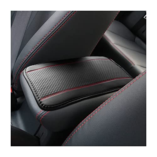 Auto Center Console Pad, PU Leather Car Armrest Seat Box Cover, Waterproof Non Slip Soft Armrest Box Cushion Protector, Car Accessories for Women Men, Universal for SUV, Truck, Van (Black/Red) - color: Style 2-Black/Red