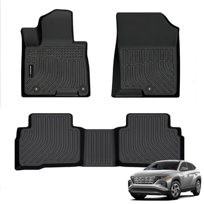 Auxko All Weather Floor Mats Fit for 2026 2025 2024-2022 Hyundai Tucson Hybrid(Not Plug in) TPE Liners All Season Guard Odorless Anti-Slip Floor Mats - size: tucson hybrid|2022-2026|floor mats