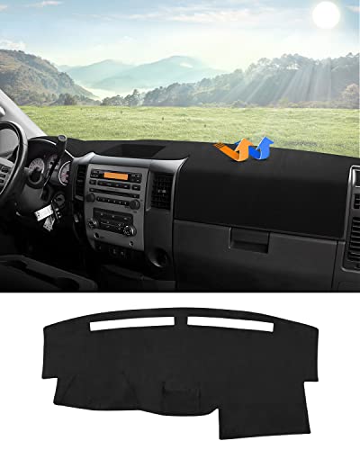 Autorder Dashboard Cover Mat for 2004-2012 Nissan Titan Accessories Dash Cover Flannel Dash Mat Sunshade Glare UV Rays Protector (Without Cutout for Navi/Sensor) - size: For Nissan Titan 2004-2012