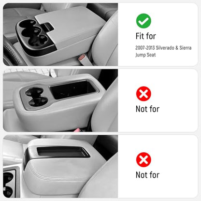 ZZEQYG Center Console Cover for Chevy Silverado/GMC Sierra 2007-2013, Tahoe & Suburban & Yukon & Avalanche, Car Armrest Cover Accessories(Fits Jump Seat Console Only) - color: For Silverado/Sierra 2007-2013(Jump Seat)