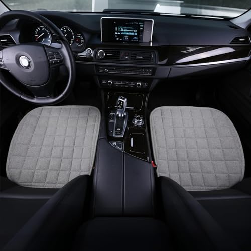 Linen Seat Cover for Car,2 Pack Bottom Seat Covers for Trucks, Car Seat Cushion,Pads,Mat,Protector Universal Fit Most Automotive[Gray Front Seat] - color: 2 Pack Grey