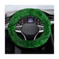 Fluffy Steering Wheel Cover, 15 Inch Anti-Slip Microfiber Plush Fuzzy Steering Wheel Cover, Winter Warm Elastic Fuzzy Steering Wheel Covers for Women and Men, Car Accessories (Green) - color: Green