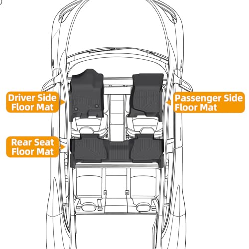 Floor Mats for Chevy Tahoe 2007 2008 2009 2010 2011 2012 2013 2014, for GMC Yukon Bench(NOT fit XL), NOT for Hybrid, Tahoe Floor Mats(ONLY 8seats), Front&Rear Row & Cargo,TPE Waterproof Summer Winter - style: 4)2007-2014|Tahoe 8 Seats/GMC Yukon Bench|Fron