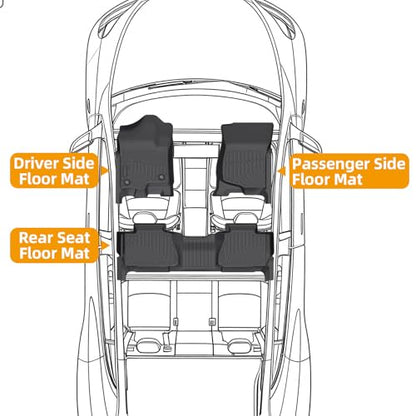 Floor Mats for Chevy Tahoe 2007 2008 2009 2010 2011 2012 2013 2014, for GMC Yukon Bench(NOT fit XL), NOT for Hybrid, Tahoe Floor Mats(ONLY 8seats), Front&Rear Row & Cargo,TPE Waterproof Summer Winter - style: 4)2007-2014|Tahoe 8 Seats/GMC Yukon Bench|Fron