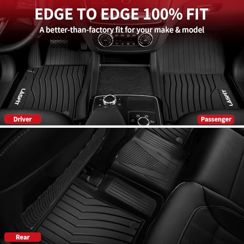 LASFIT Floor Mats for Mercedes Benz GLE 2016-2019 & ML Class 2012-2015 350/400 /63 AMG S, All Weather TPE Floor Liners Custom Fit GLE & ML Car Mats, 1st & 2nd Row, Black - size: 1) For Benz GLE | 2016-2019 | 1st & 2nd Row