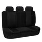 FH Group Automotive Seat Cover Universal Fit Rear Seat Cover Sports Solid Black Seat Cover for Back Seat Split Bench Car Seat Protector for Dogs and Kids, Car Interior Accessories for SUV Sedan Van