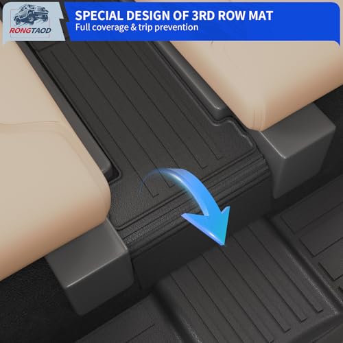 Floor Mats Compatible with 2020-2025 Kia Telluride 7 Seats (Not for 2027) Cargo Liner Back Seat Cover Kick Mat 2024 Telluride Accessories (Floor Mats+Trunk Mat+2nd&3rd Row Backrest Mat) - color: Floor Mats+Trunk Mat+2nd Backrest Mat