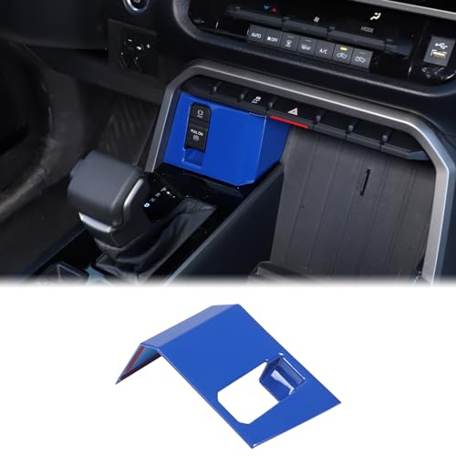 Car Central Electronic Handbrake Button Frame Cover Compatible with Toyota Tundra/Sequoia 2022-2023 Center Console Electronic Handbrake Button Protect Frame Decor Cover Trim ABS Interior Accessories - color: Blue