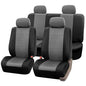 FH Group Full Set Faux Leather Car Seat Covers - Universal Fit, Low Back Front Seat Covers, Solid Back Seat Cover, Easy to Clean Seat Cover for SUV, Sedan, Van Gray/Black - color: Gray, style: Full Set